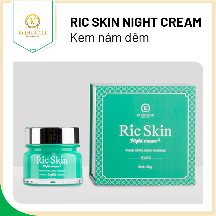 Kem nám đêm Ric Skin Night Cream 30g - Dưỡng da, mờ nám/Cấp ẩm/ Ngăn ngừa lão hoá da