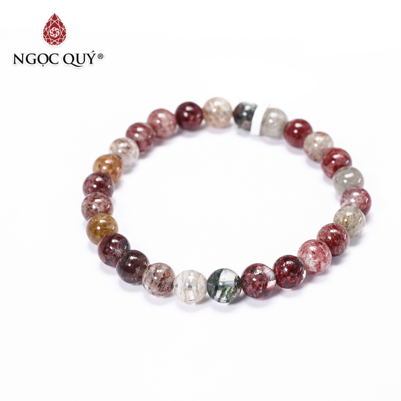 Vòng tay đá ưu linh đa sắc size hạt 8mm - Ngọc Quý Gemstones