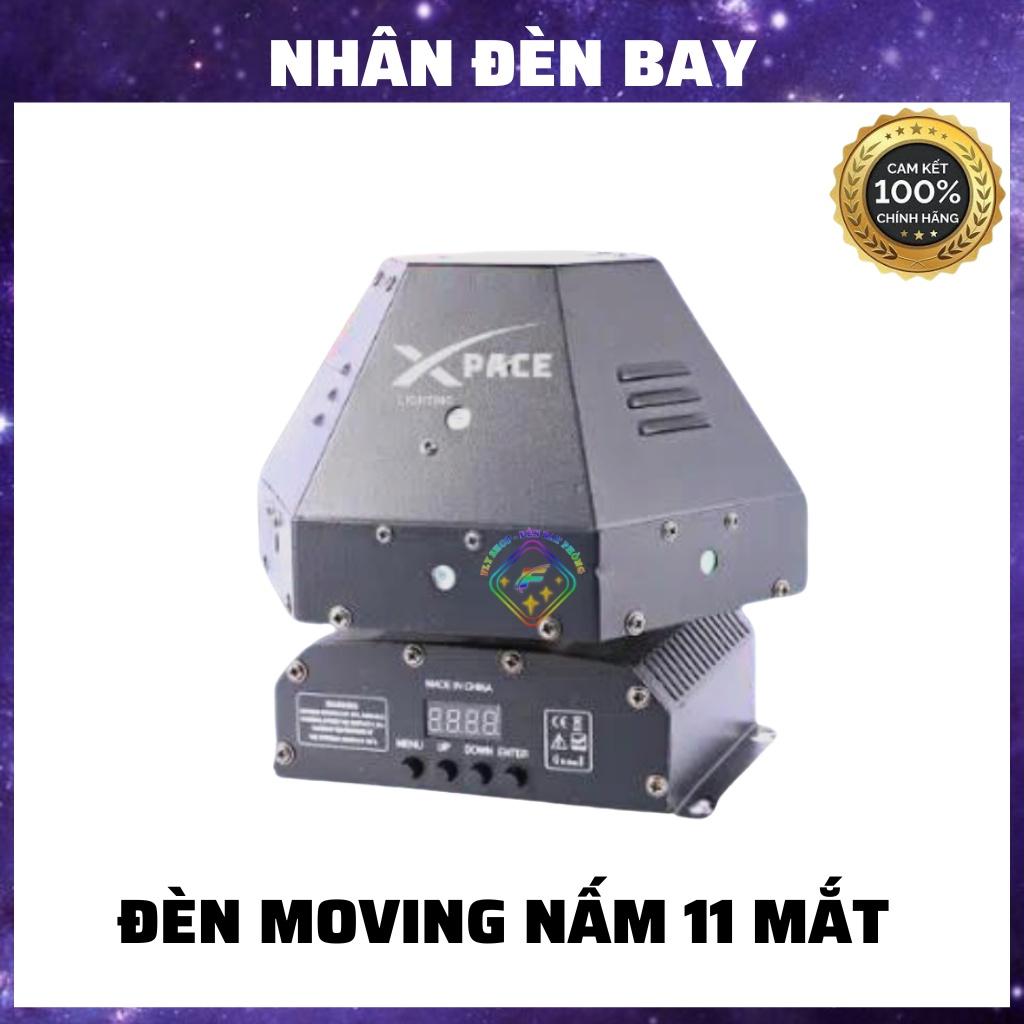 Đèn Laser Moving Nấm 11 Mắt Xoay 360 Độ Cảm Biến Nhạc Cho Phòng Bay, Phòng Karaoke, Sân Khấu