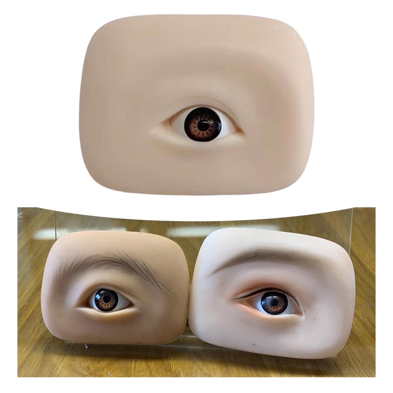 Silicone Eye model, makeup Practice Makeup Supplies Brown Left