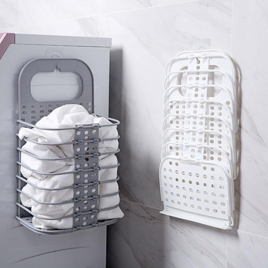 Giỏ đựng quần áo đồ đa năng treo tường gấp gọn tiện ích , rổ treo tường đựng đồ sinh hoạt