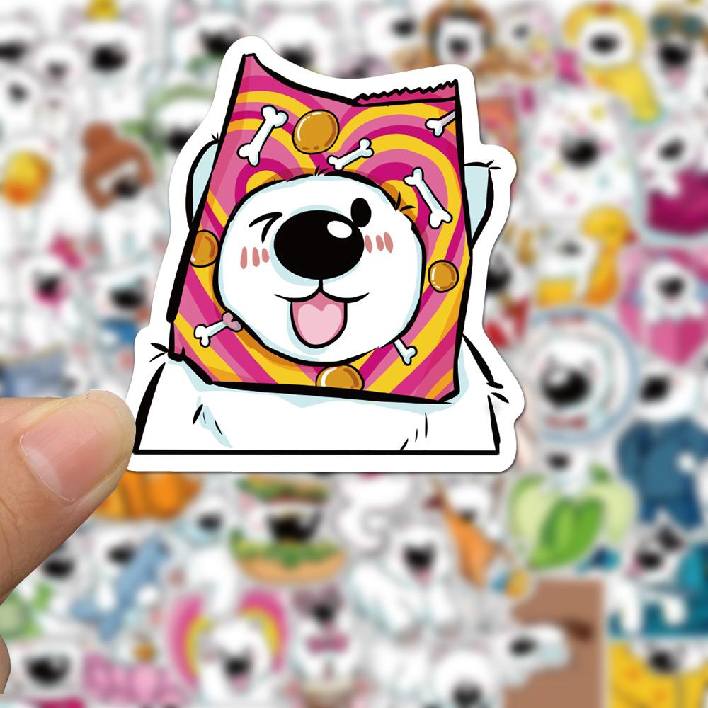 Sticker chó samoyed chibi hoạt hình cute trang trí mũ bảo hiểm,guitar,ukulele,điện thoại,sổ tay,laptop-mẫu S33