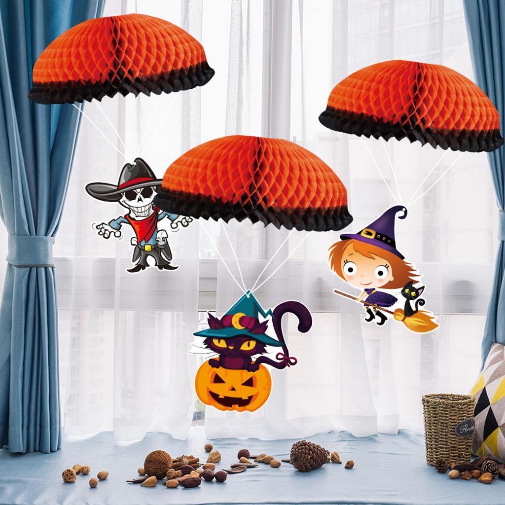 3pcs Halloween Witch Parachute Festival Home Halloween Party Decor Supplies