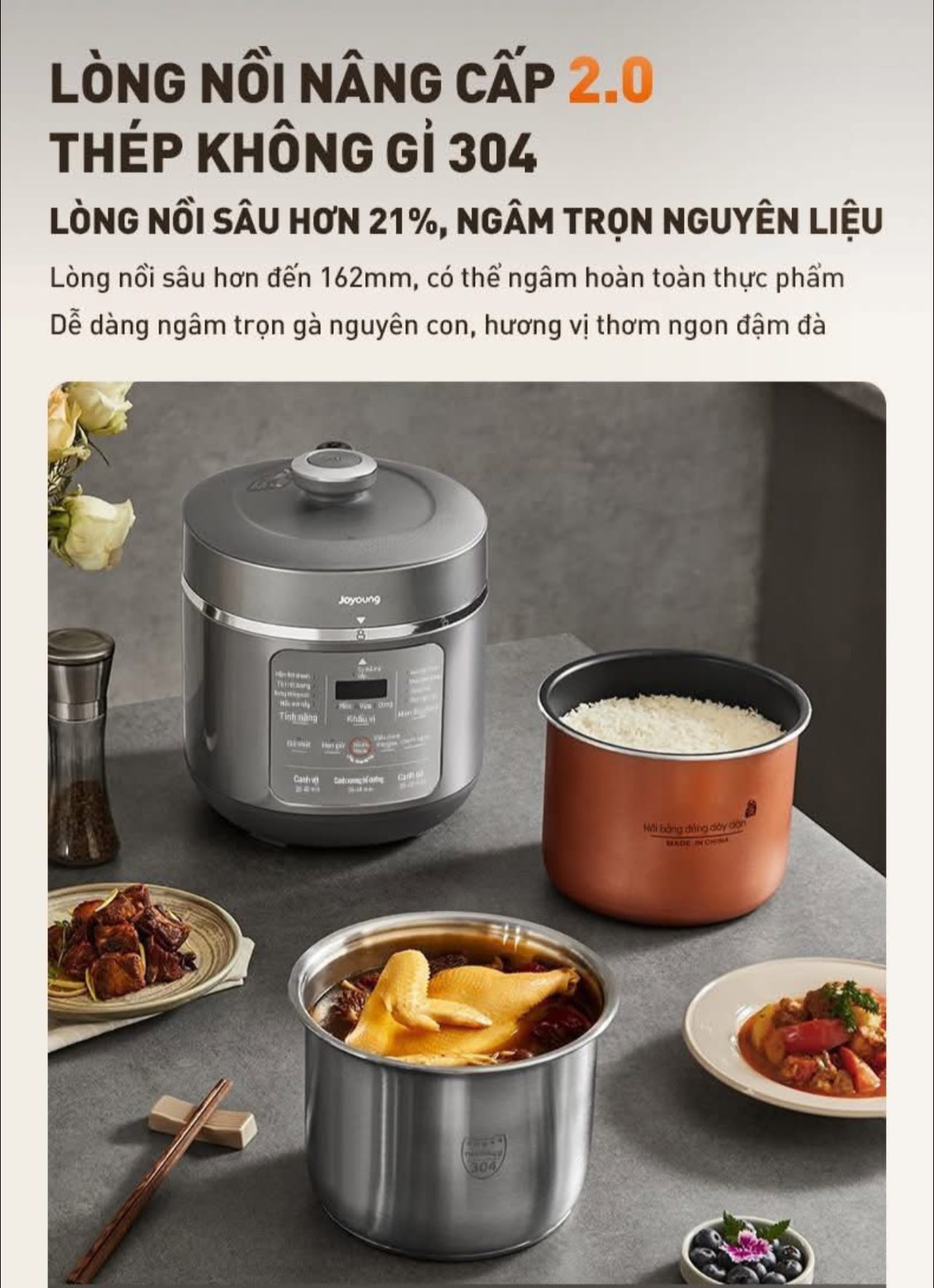 Nồi áp suất điện tử Joyoung 5L JHPC-5039 Hàng chính hãng