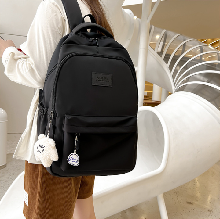 Balo nữ xinh màu trơn đi học thời trang Ulzzang đẹp rẻ dáng to ngăn laptop chống thấm nước học sinh cấp 3 sinh viên