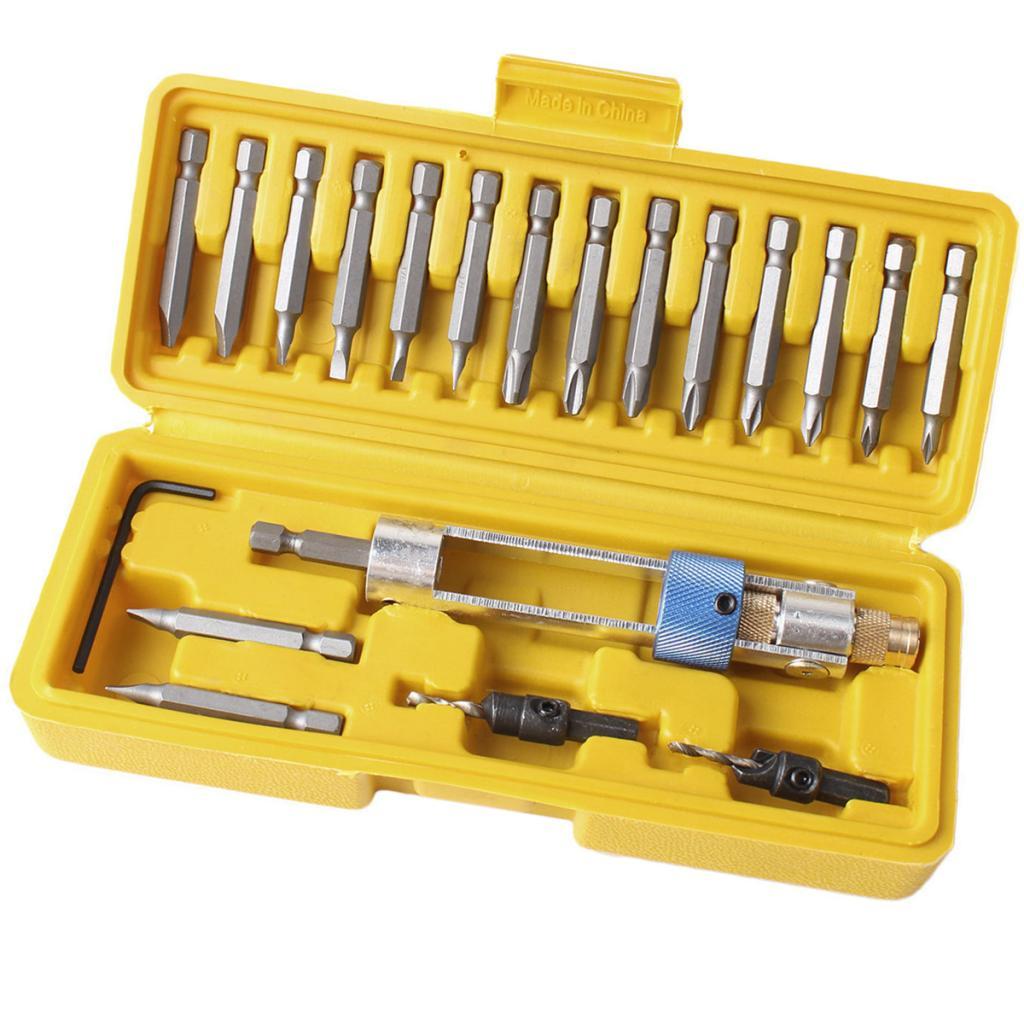 20pcs Multi Screwdriver Set  Drill Driver Countersink Bits & Wrench