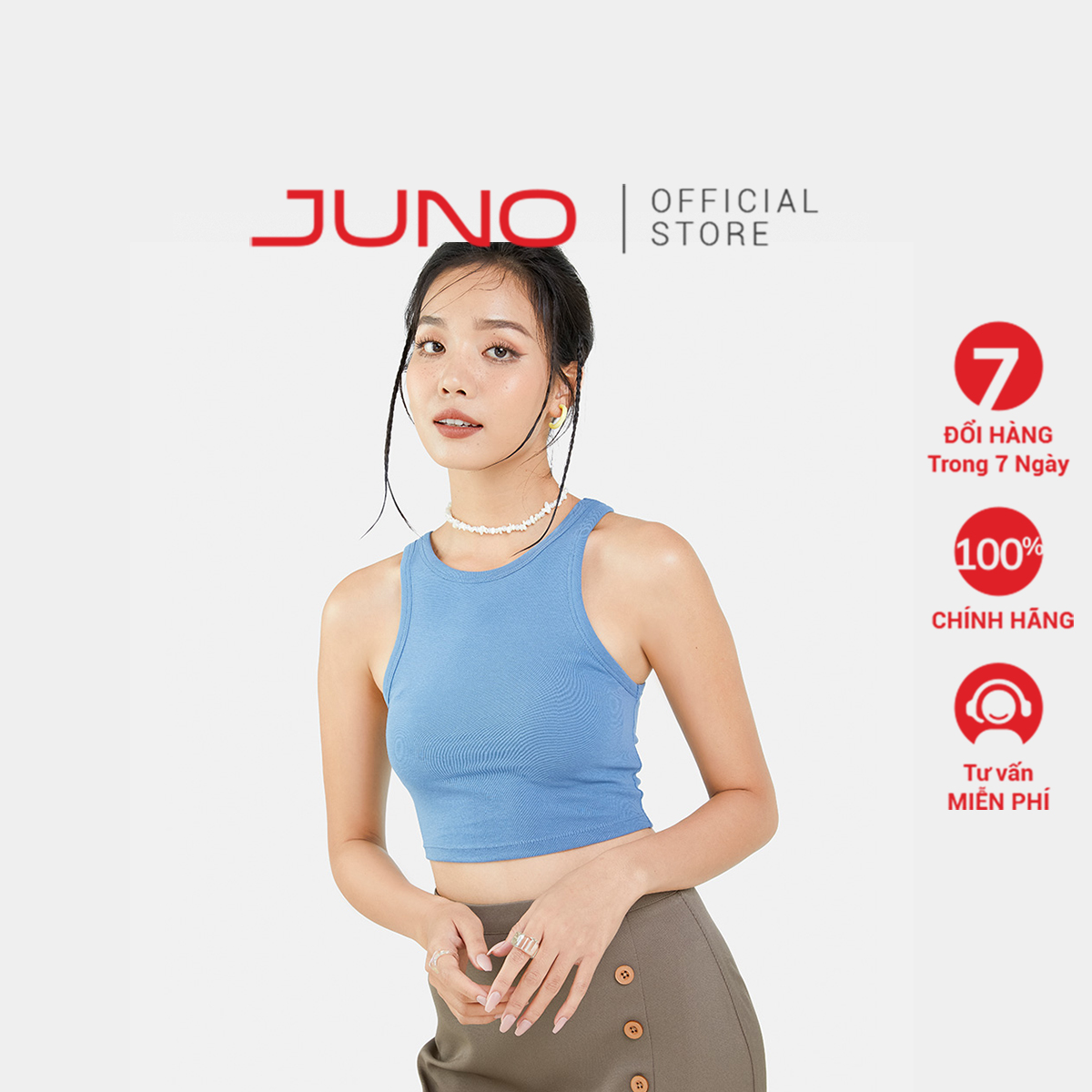 Áo Sát Nách Nữ Thời Trang JUNO Dáng Croptop Thun Trơn JNATH024