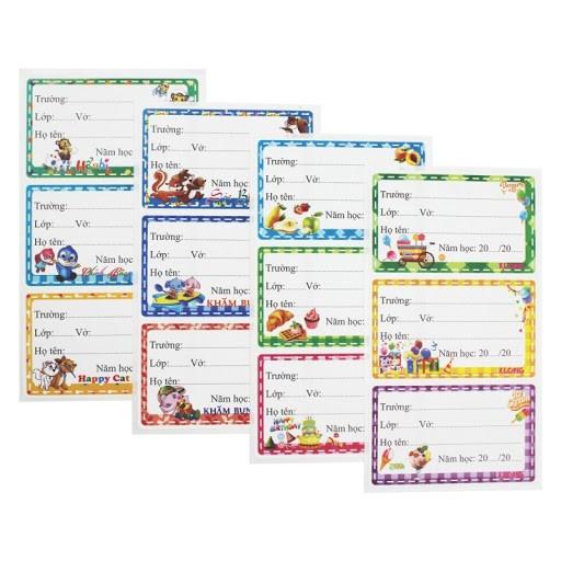 40 chiếc nhãn vở học sinh dành cho bé trai và bé gái BLTG
