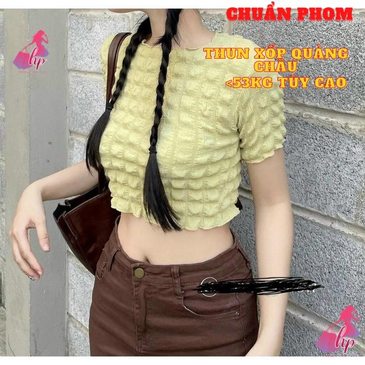 Áo kiểu croptop nữ đẹp ôm body tay ngắn dễ thương thời trang 2021 phong cách hàn-A163