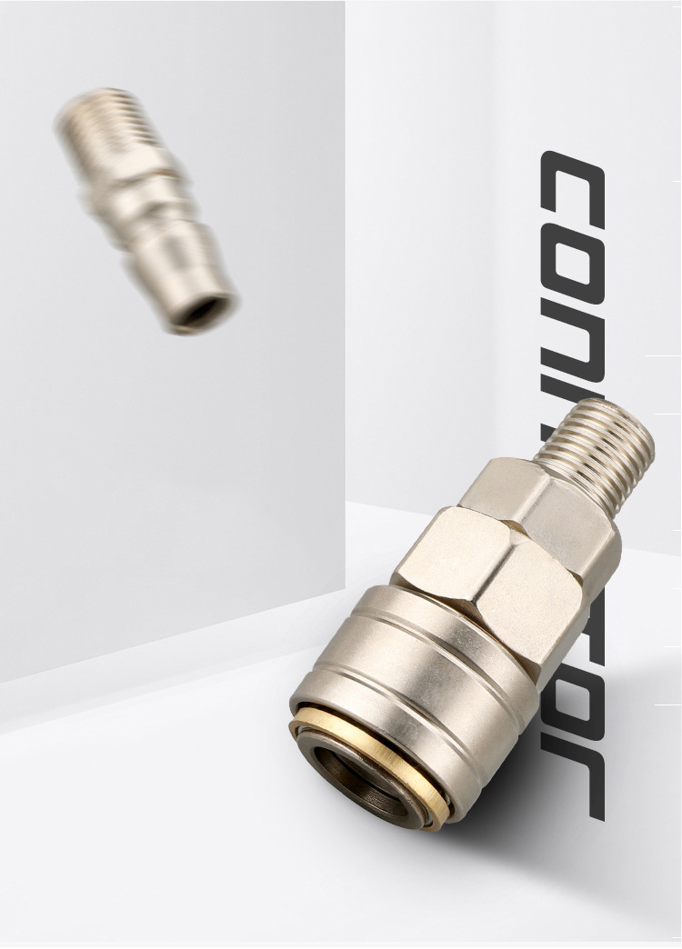 KHỚP NỐI NHANH – CÚT NỐI NHANH – CO NỐI HỆ THỐNG KHÍ NÉN, XI LANH, THIẾT BỊ HƠI – MẠ NIKEN - DH2011