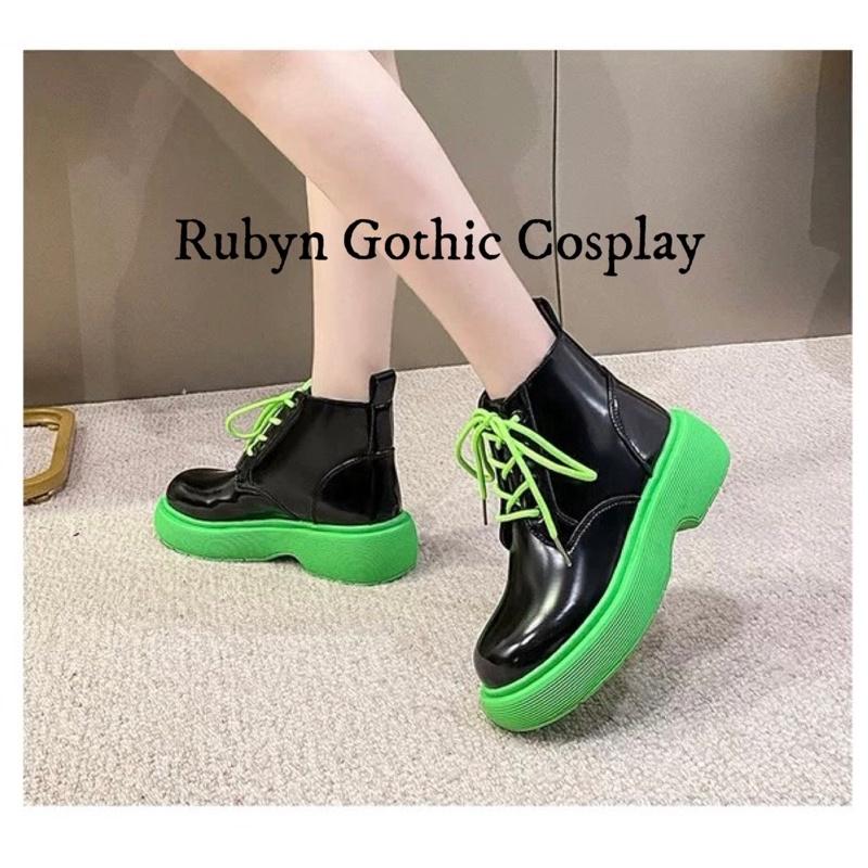 Giày Boots Màu xanh lá hot trend 2022 ( Trắng, Đen, Xanh Lá ) Size 35 - 40