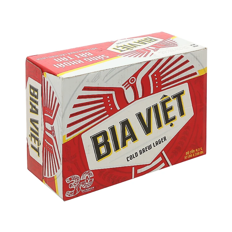 Thùng 12 lon Bia Việt - Bật lon trúng thưởng (330ml/lon)