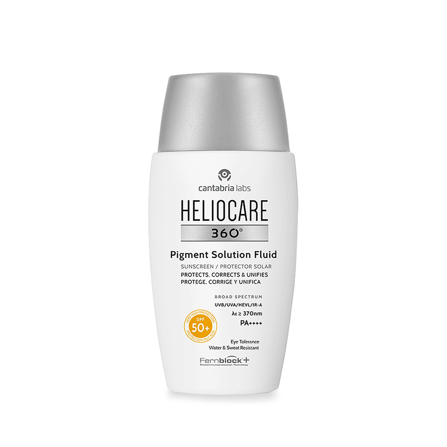 Kem Chống Nắng Heliocare 360º Pigment Solution Fluid SPF50+ Ultraligero Cantabria Labs Tây Ban Nha 50ml TẶNG KÈM MẶT NẠ BUTIQ LAB HÀN QUỐC