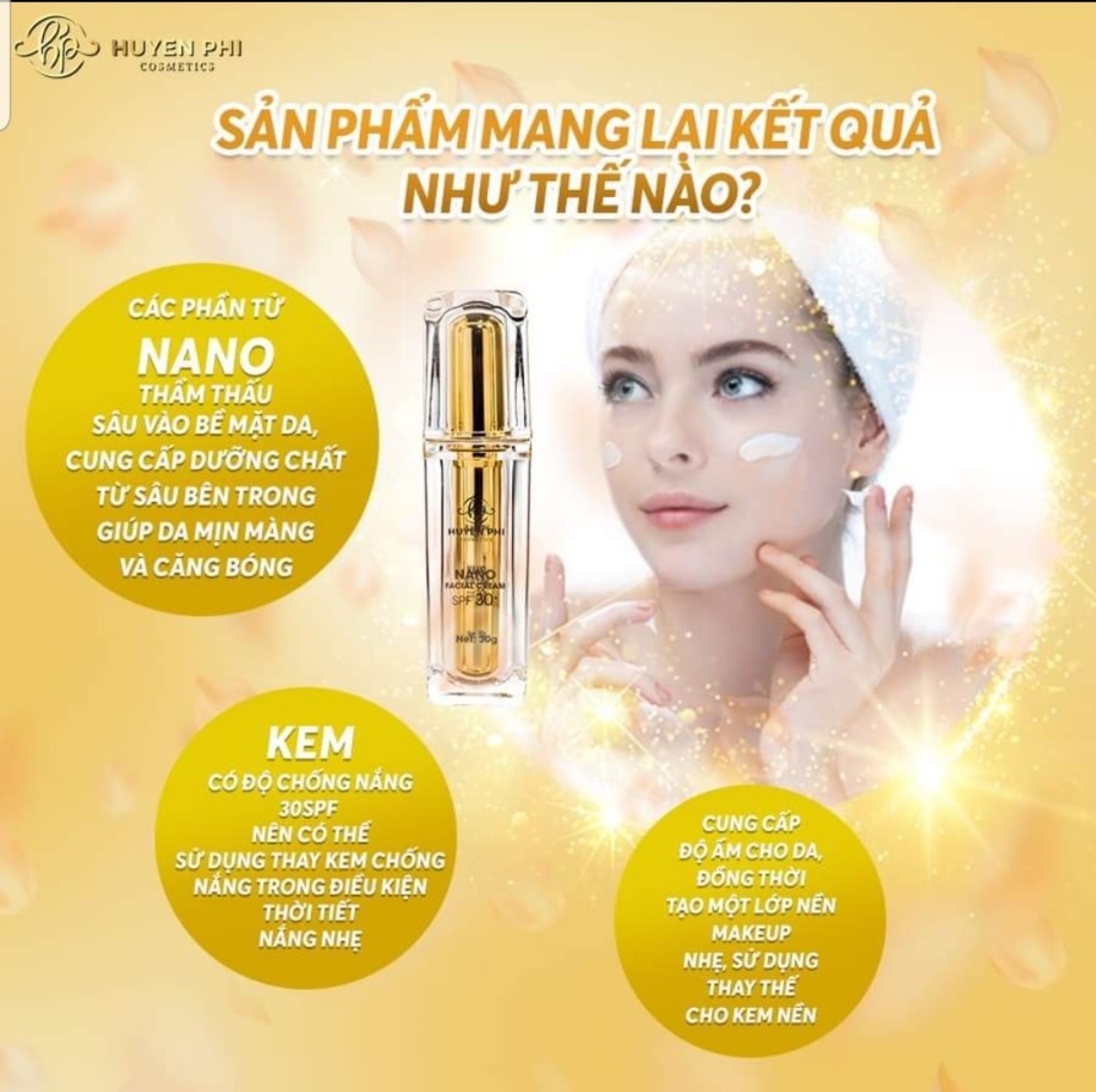 Nano Facial Cream Kem Face Nano Huyền Phi Cosmetics Chăm sóc da Dưỡng ẩm Dưỡng trắng Làm mềm da 