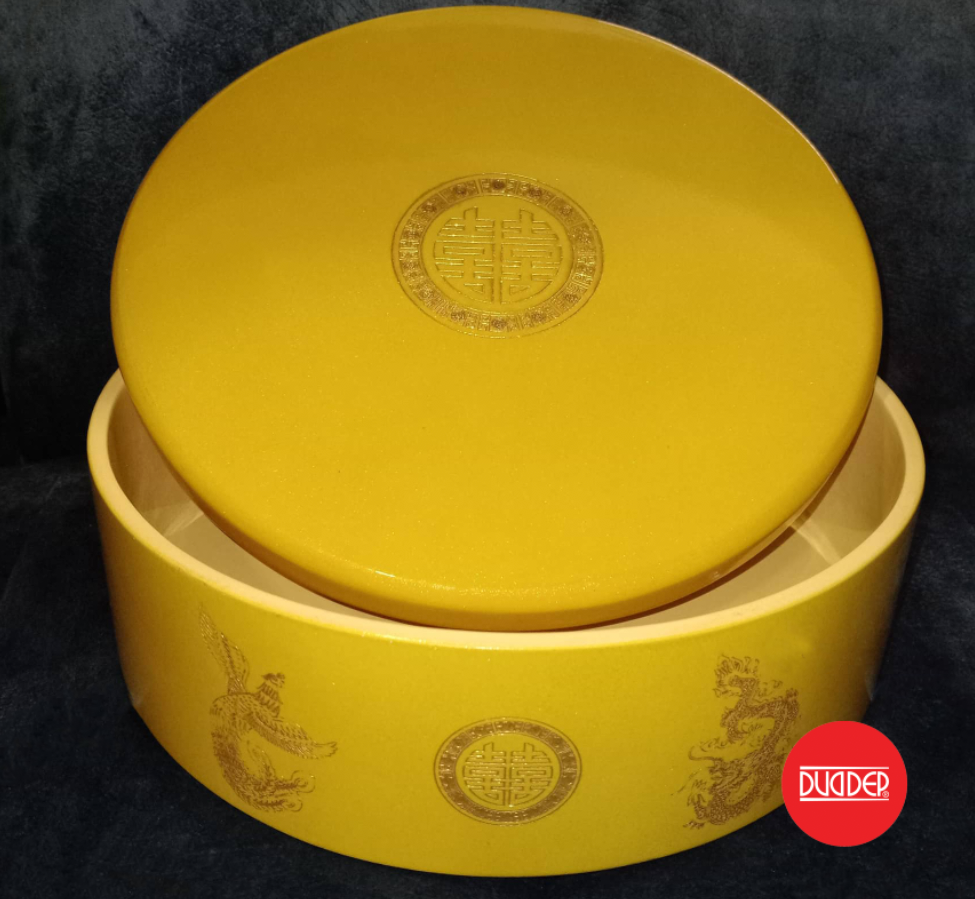 HỘP TRÁP GỖ SƠN MÀI ĐK 25CM CAO 9 CM