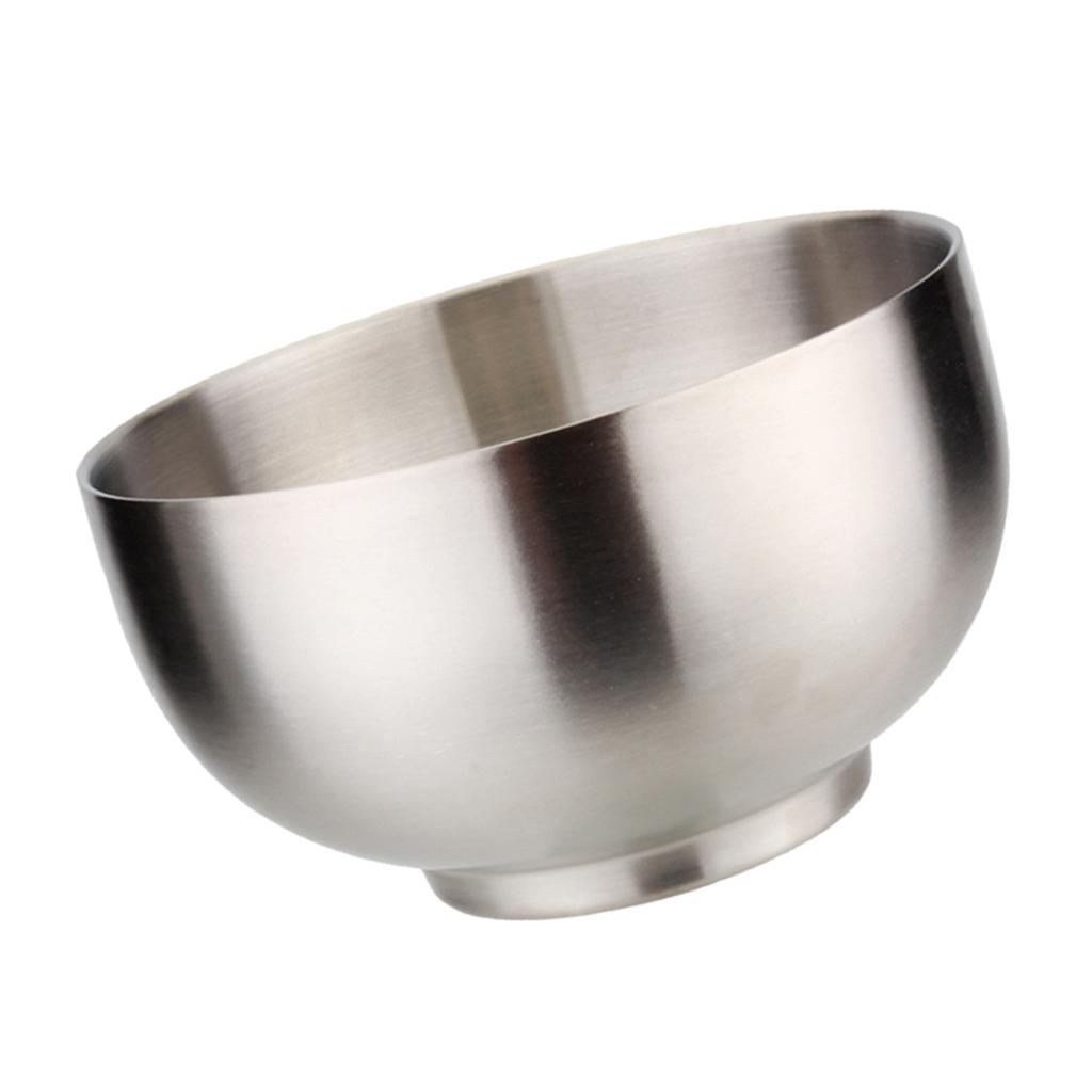 3X 304 Stainless Steel Bowls Soup Rice Dish Salad Serving Bowl Tableware 14x9cm