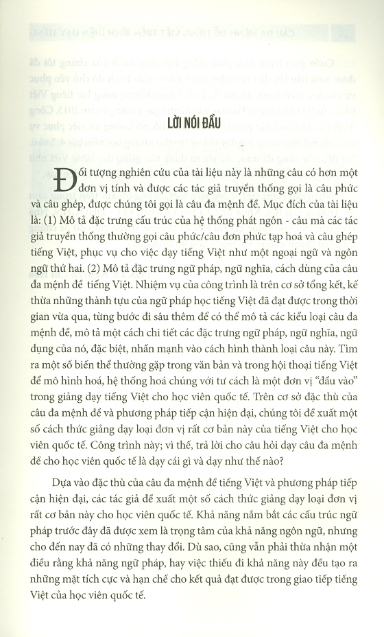 Câu Đa Mệnh Đề Tiếng Việt Trên Bình Diện Dạy Tiếng