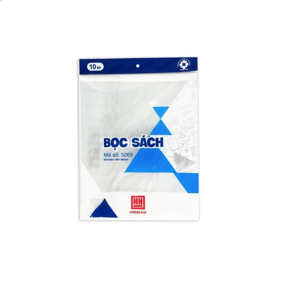 Bọc sách nylon Hồng Hà (190x265mm) 3269 tập 10 chiếc