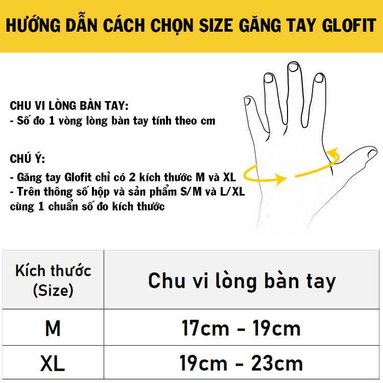 Găng Tay Tập Gym Glofit GFST004 Yellow , Găng Tay Có Kết Hợp Dây Quấn Trợ Lực Cổ Tay - Workout Gloves (Pro WristWrap