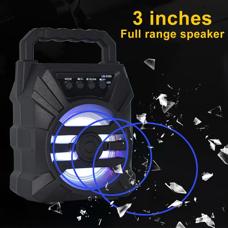 Loa không dây Di động Ngoài trời Mini Bass Sound Home Loa tương thích Bluetooth với Micrô Màu sắc: Đen