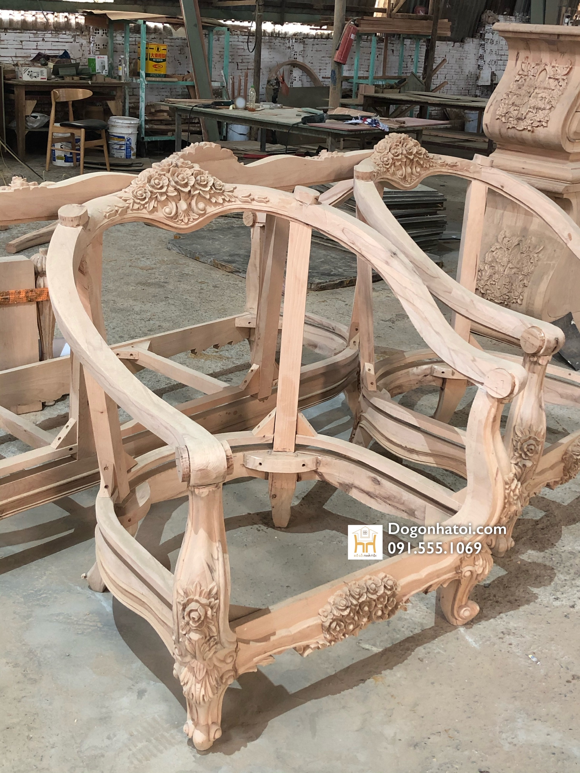 Sofa Da Phòng Khách Cao Cấp Nhập Khẩu Tân Cổ Điển SF415 - Đồ Gỗ Nhà Tôi