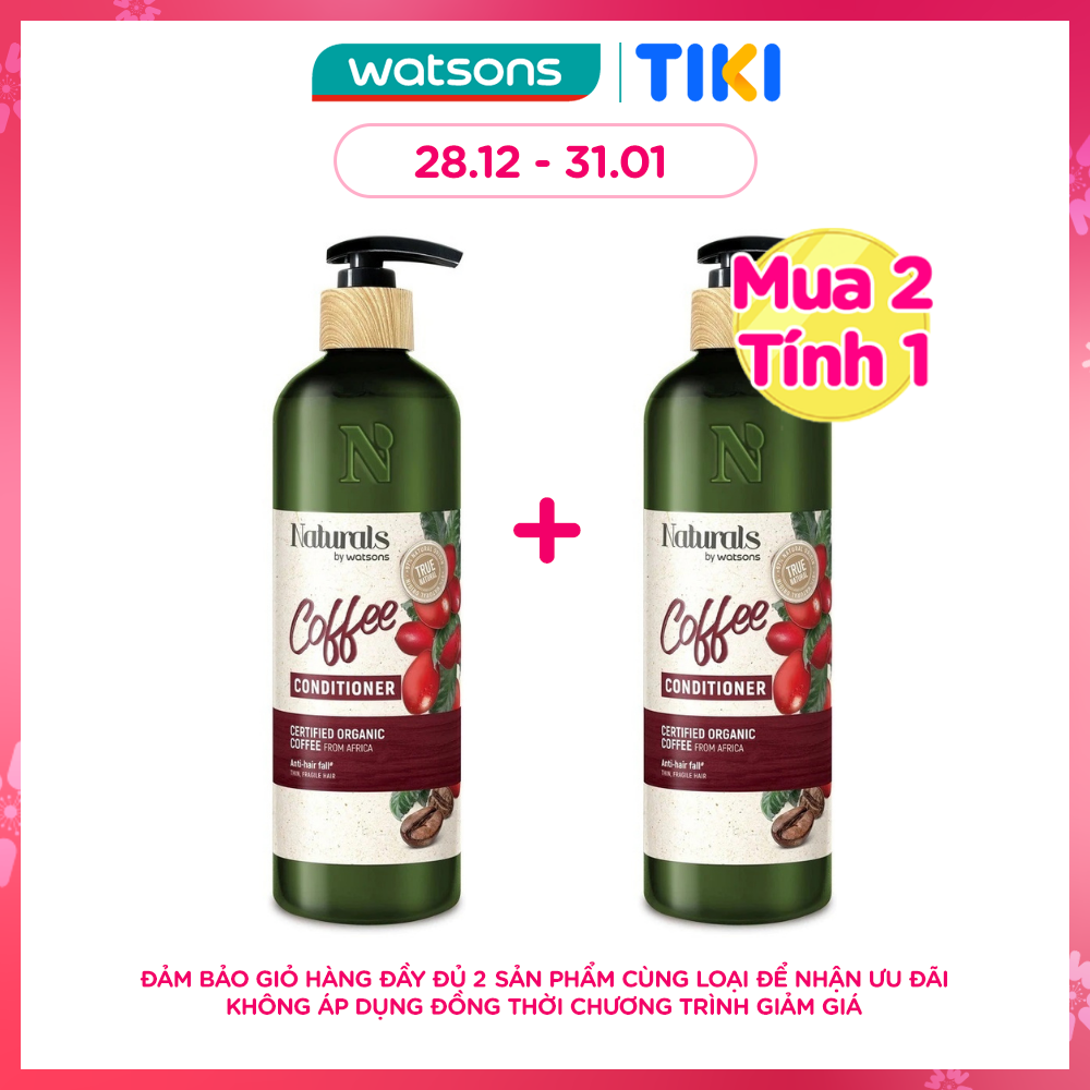 Dầu Xả Naturals By Watsons True Natural Chiết Xuất Coffee 490ml