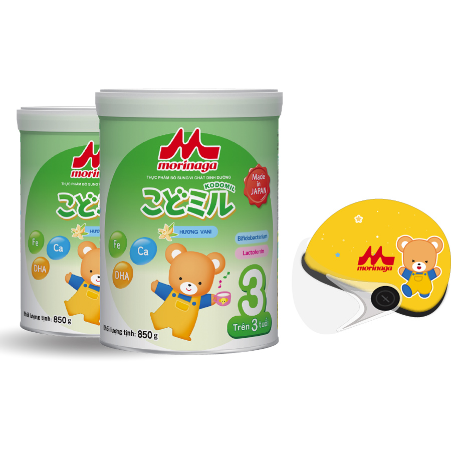 Combo 2 Hộp Sữa Morinaga Số 3 Kodomil Hương Vani 850g + Tặng 1 Mũ Bảo Hiểm Trẻ Em Morinaga