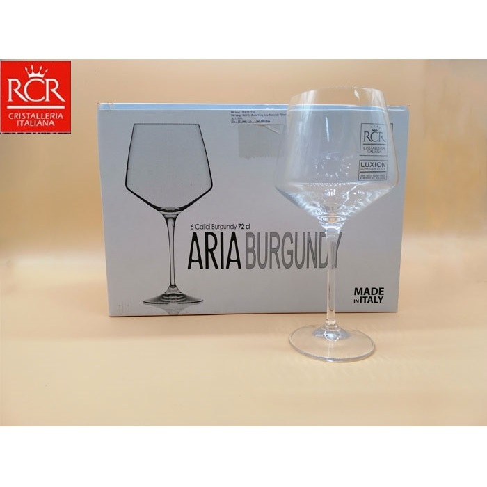 Bộ 6 ly rượu vang pha lê Ý RCR Aria Burgundy 720ml 