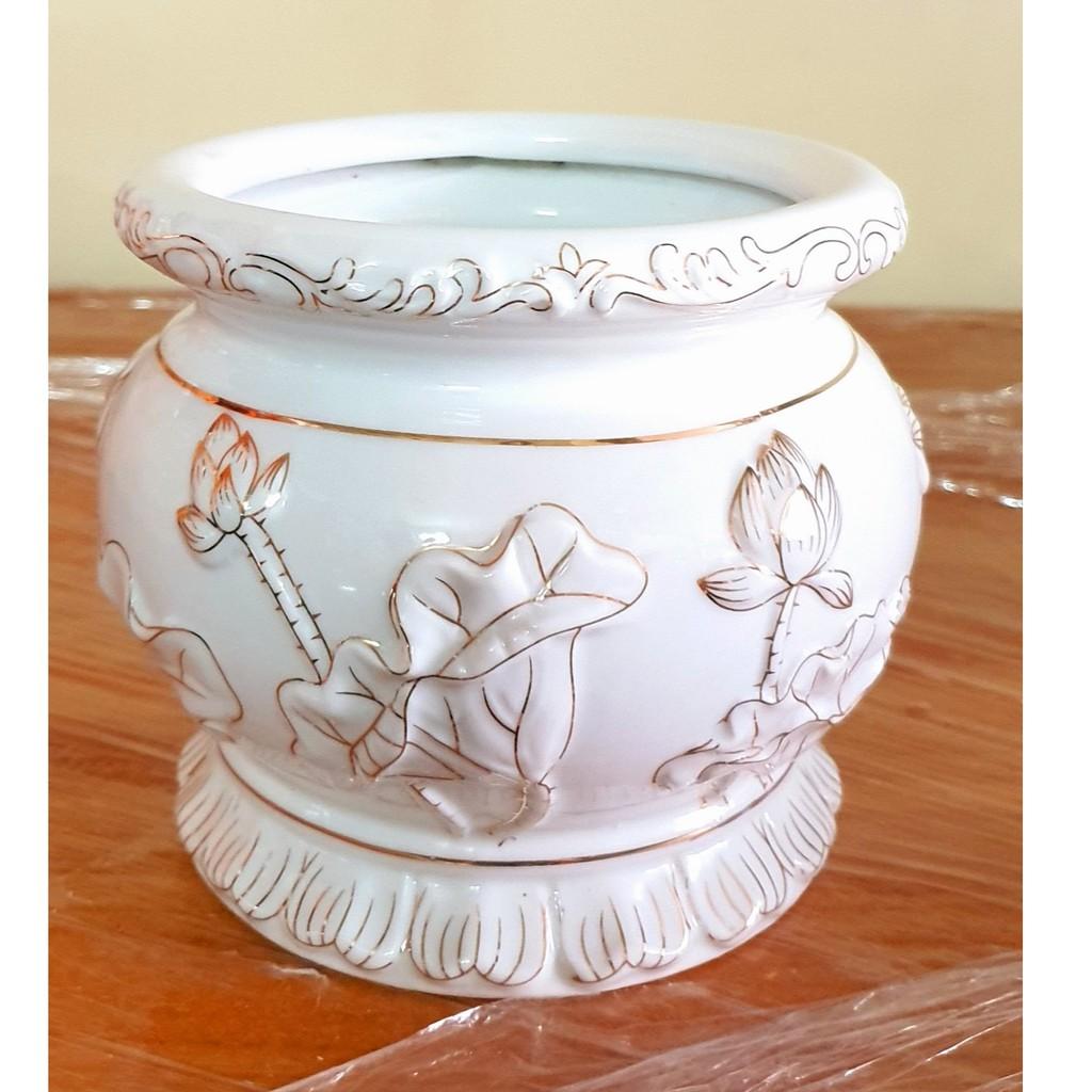 Bát nhang bạch ngọc cao cấp cao 12 cm số 3