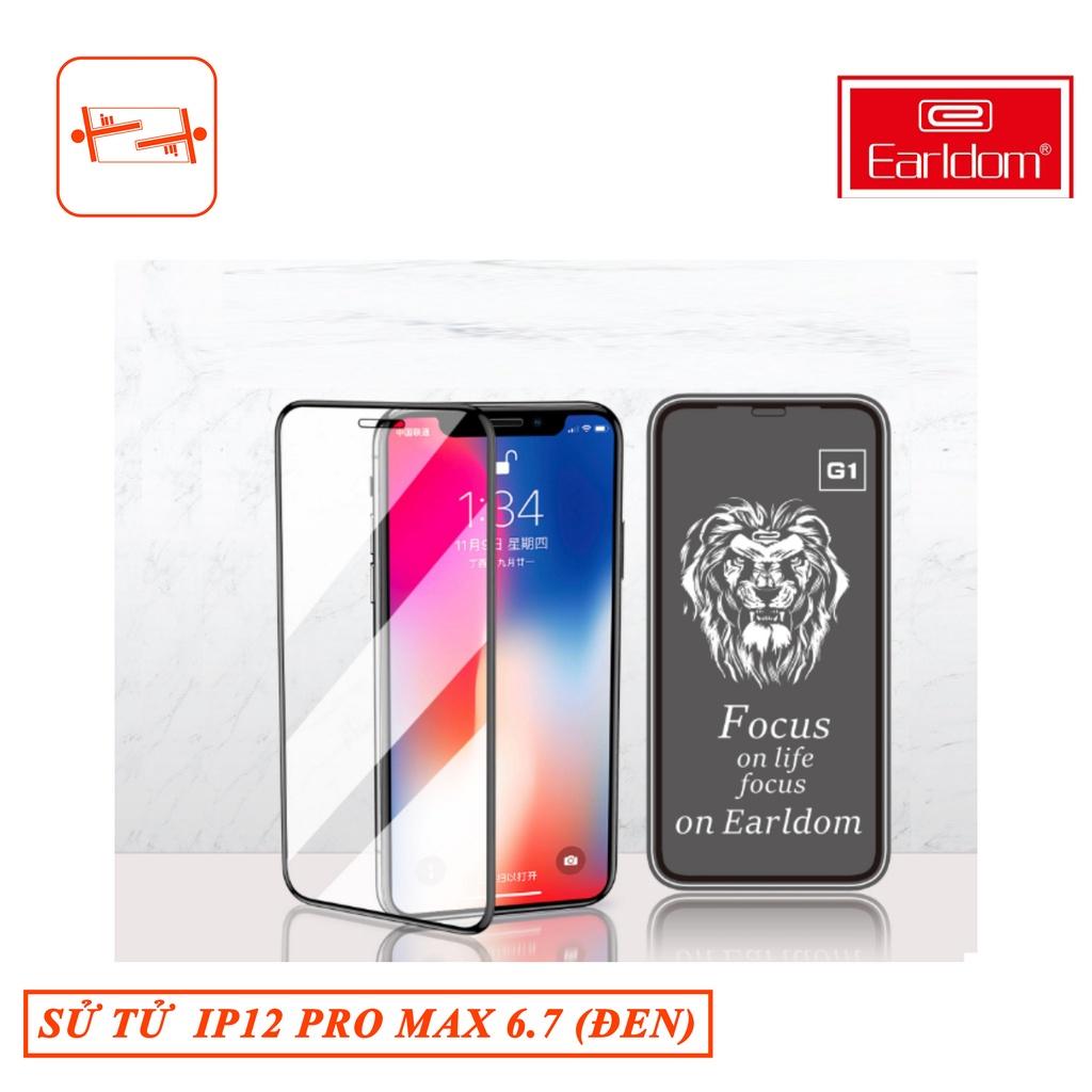 Cường Lực dành cho IPHONE 12 PRO MAX (6.7) (Đen) sư tử Earldom - Hàng chính hãng