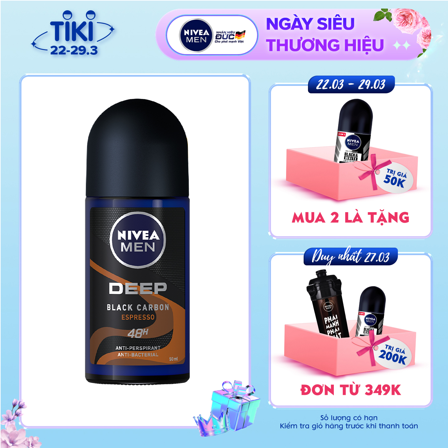 Lăn Ngăn Mùi Nivea Than Đen Hương Espresso - 85366 (50ml)