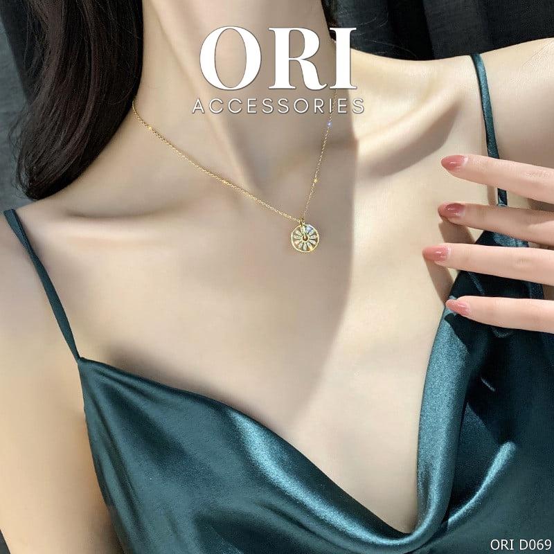 Dây chuyền nữ Vòng tròn thủy tinh Laelia độc đáo thời trang ORI ACCESSORIES D069