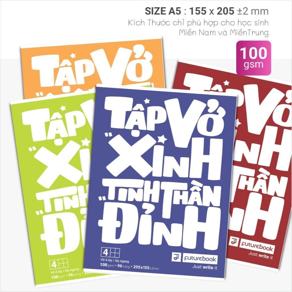 [MUA 5 TẶNG 1] Tập Học Sinh Vở Xinh A5 - 4 Ô Ly - 96 Trang 100gsm - futurebook (Mẫu Bìa Giao Ngẫu Nhiên)