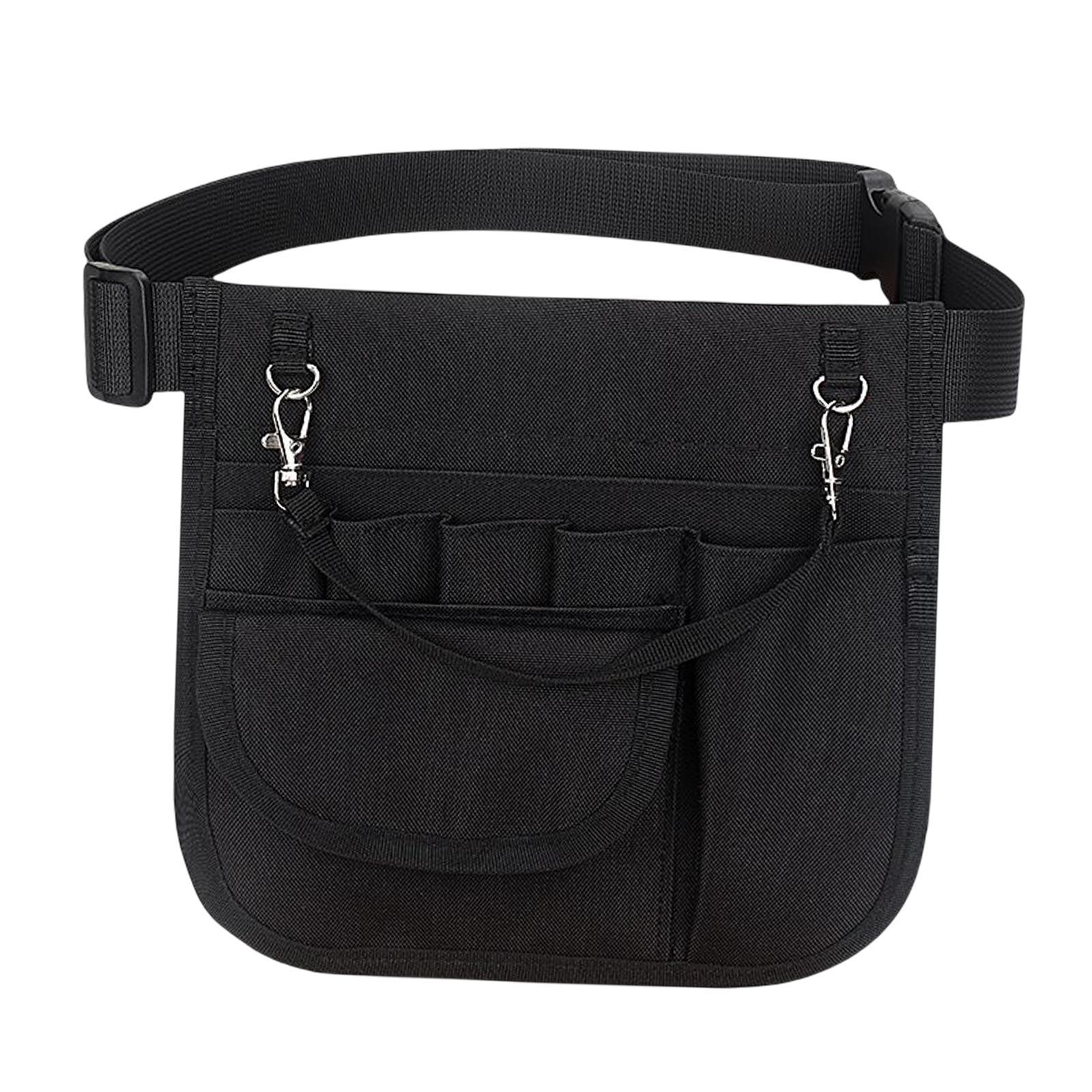 Nurse Fanny Pack Waist Pouch Organizer Multiple Pocket Tape Holder Storage Black