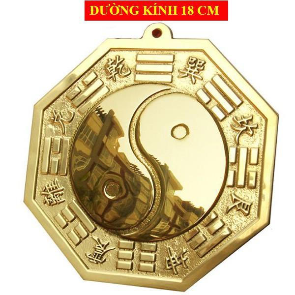 Gương bát quái âm dương đồng nguyên chất 18 cm - tiên thiên bát quái