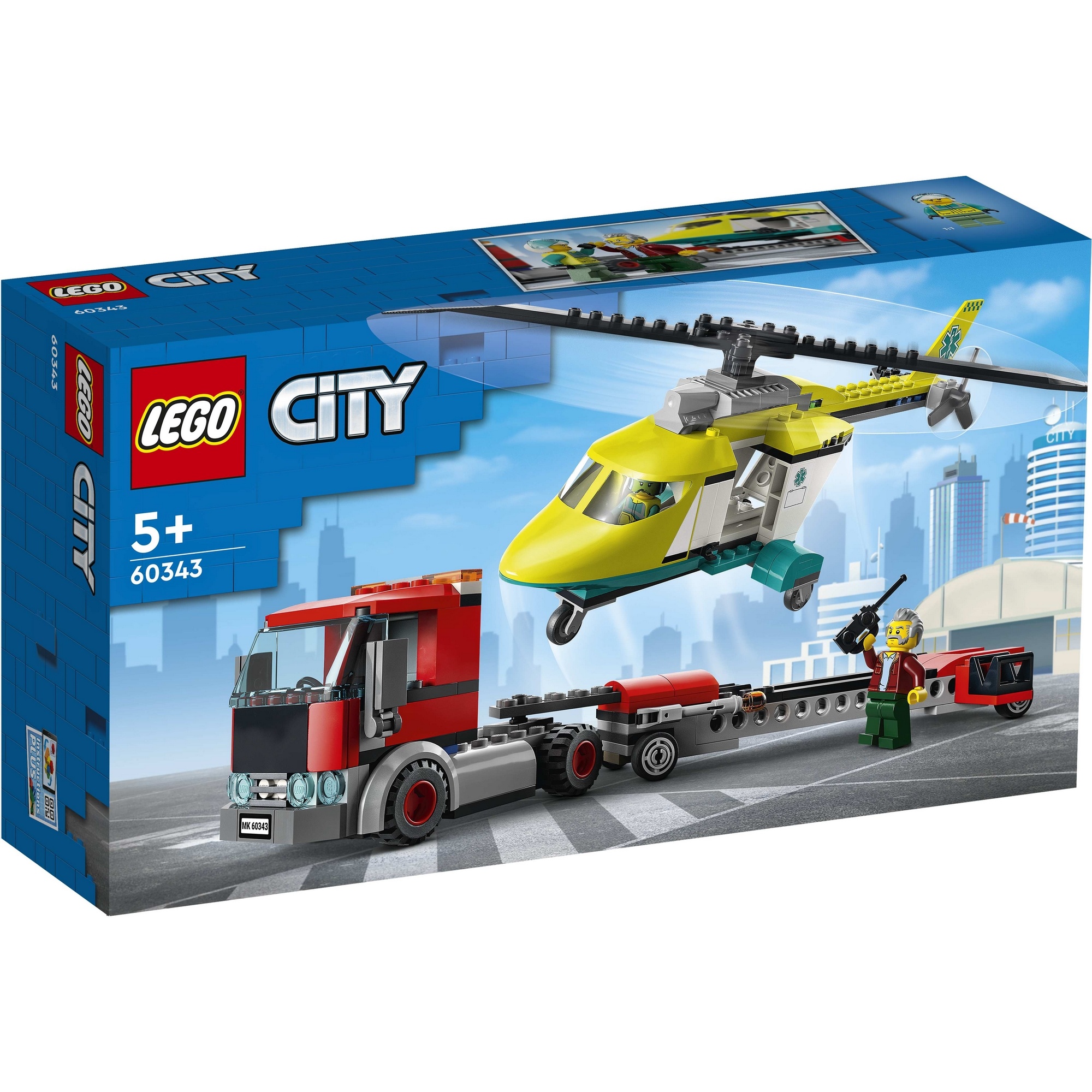 LEGO City 60343 Xe vận chuyển trực thăng cứu hộ (215 chi tiết)