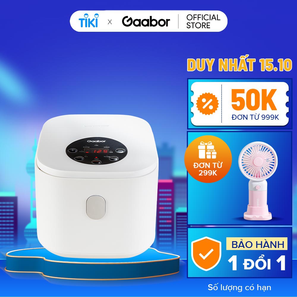 Nồi cơm điện Gaabor GR-S25D dung tích 2L lòng nồi 1L công suất 400W thiết kế trực quan dễ dàng nấu - Hàng chính hãng