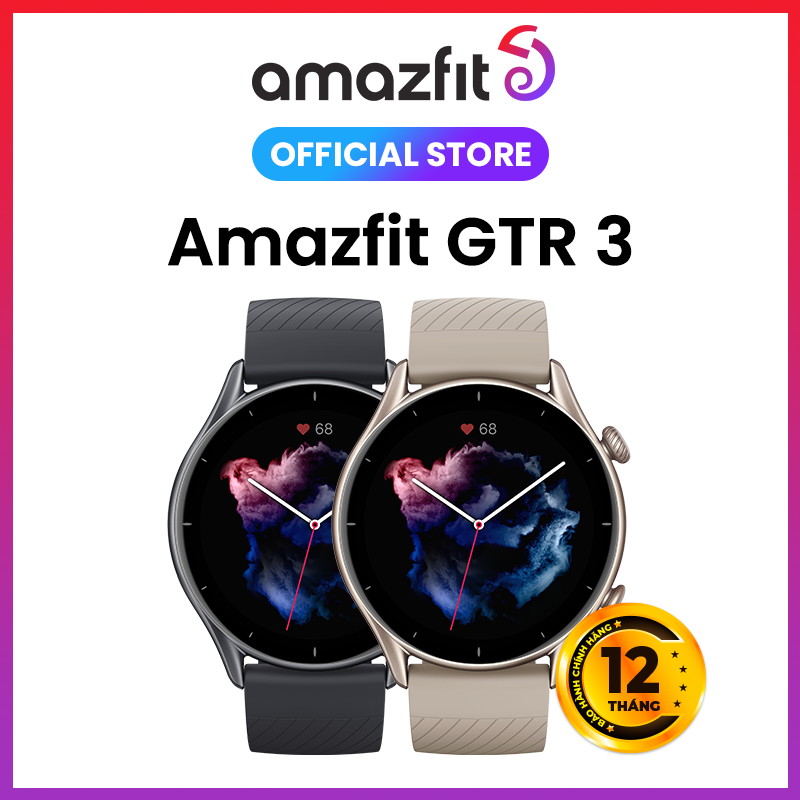 Đồng hồ thông minh cao cấp Huami Amazfit GTR 3 - GPS độc lập - Hỗ trợ tiếng việt - Theo dõi sức khỏe 24H -  Hàng Chính Hãng