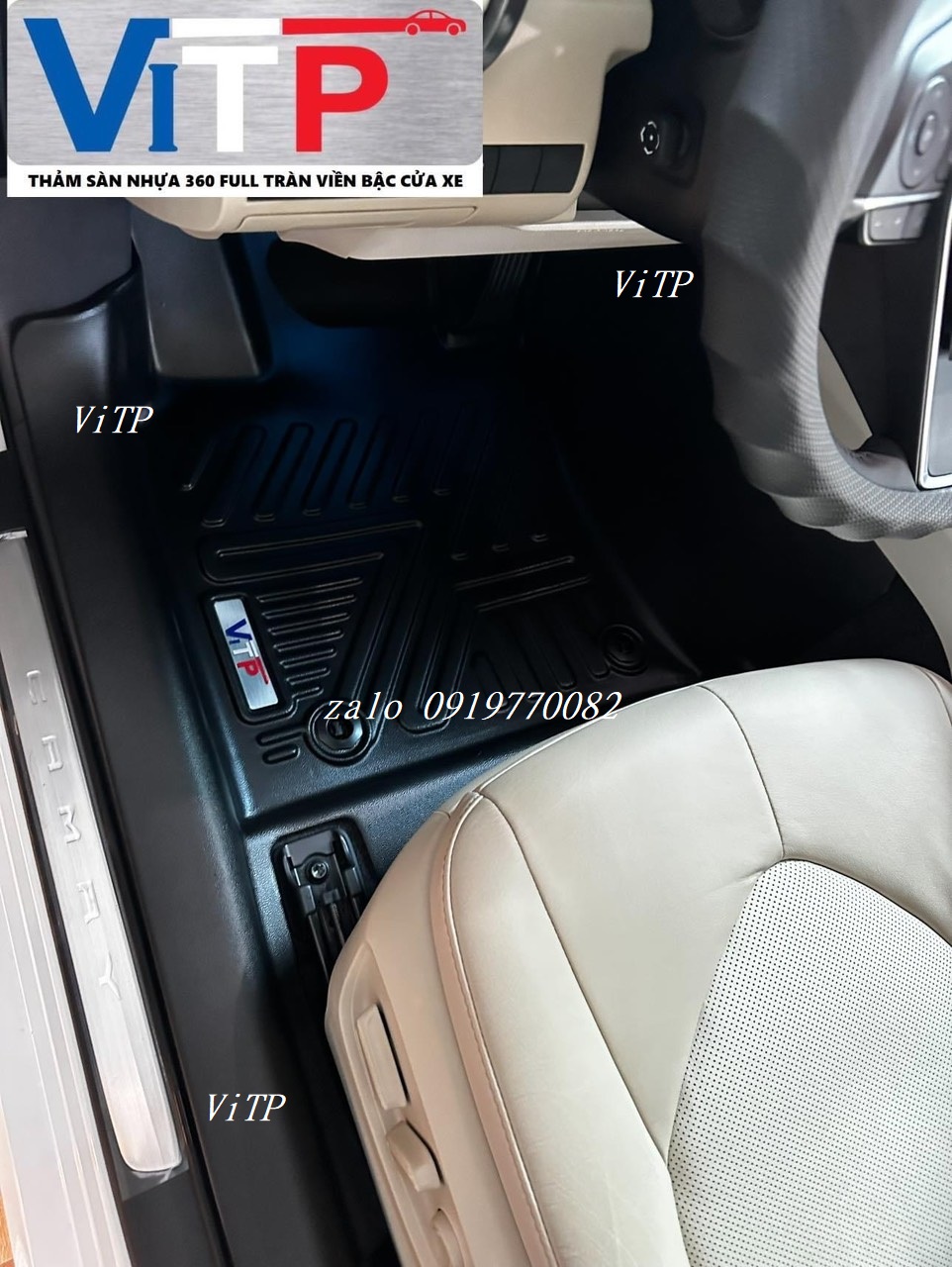 Thảm sàn ViTP Nhựa 360 Full Tràn Viền Bậc Cửa Xe Toyota Camry 2020 – 2023