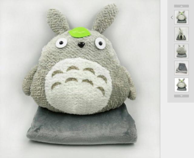 Chăn trong gối 4in1 totoro lá lông xù
