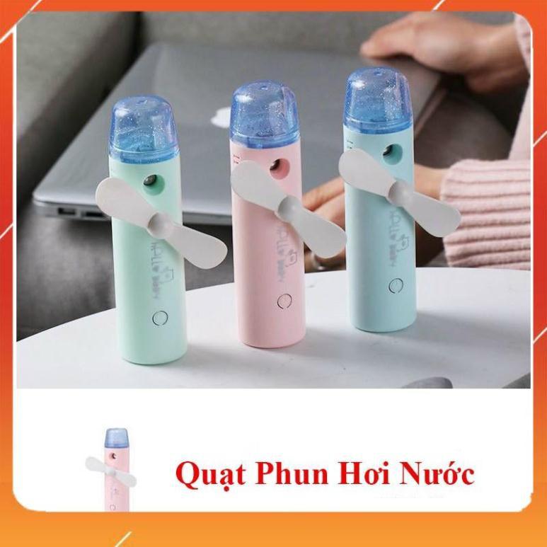 Quạt Phun Sương- Quạt Cầm Tay Mini Tích Điện Phun Hơi Nước Tạo Ẩm