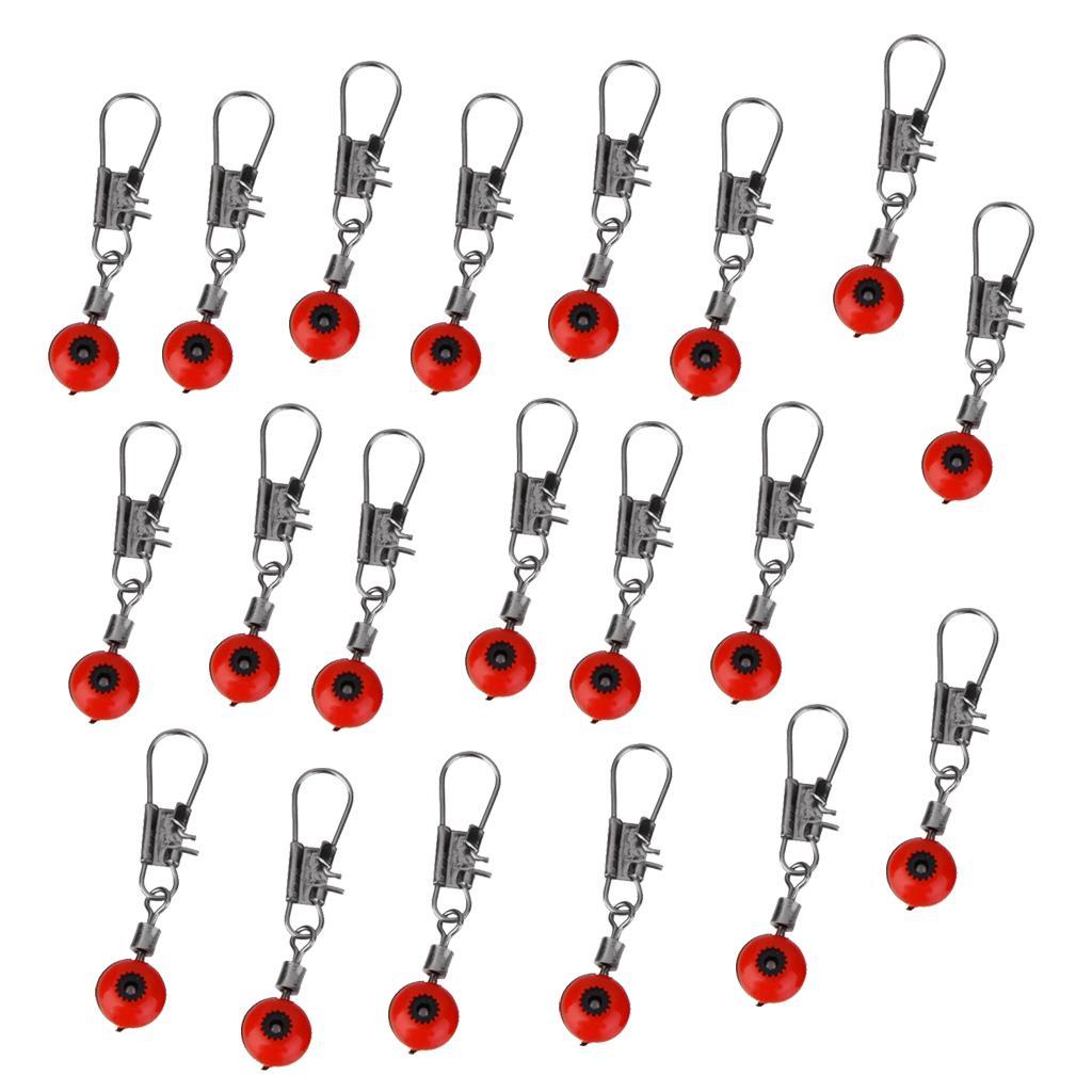 20 Fishing Float Bobber Stops Space Bean Sinker Connector Rolling Swivel Tackle