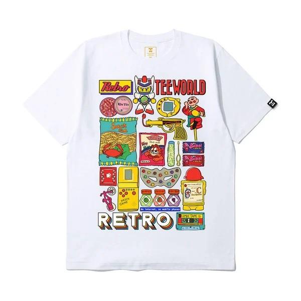 Áo thun Teeworld Retro Nam Nữ Trắng Đen Form Rộng Unisex