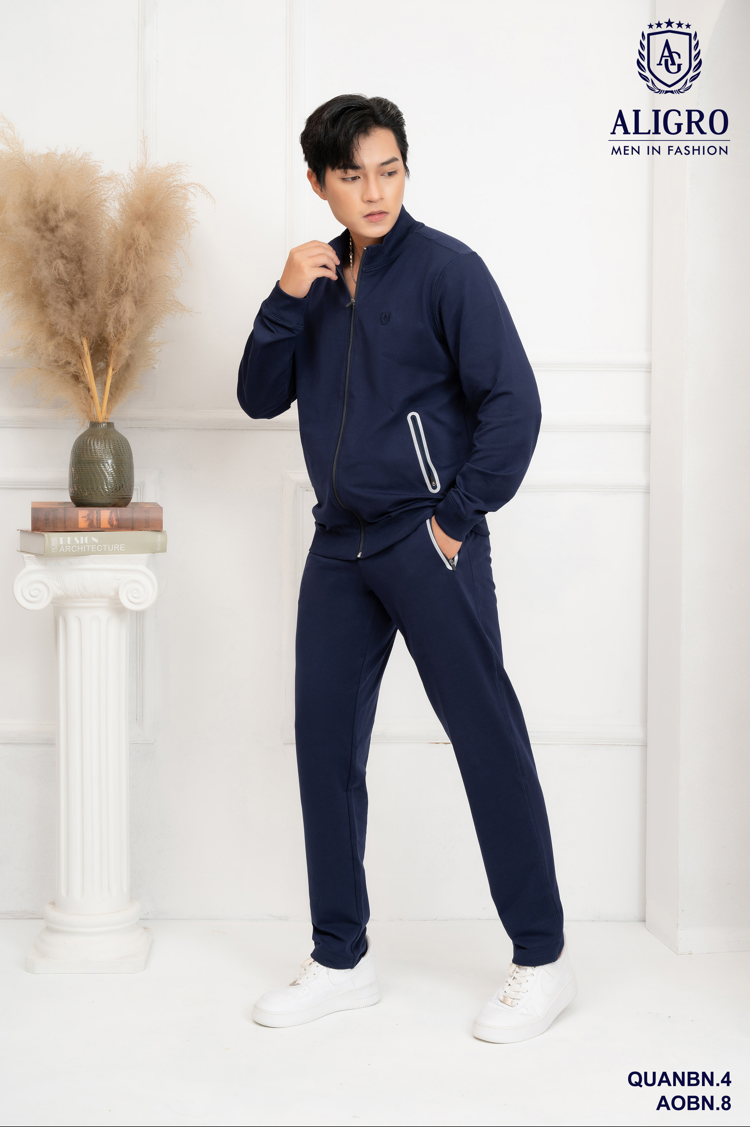 Bộ nỉ kéo khóa nam Aligro BN8