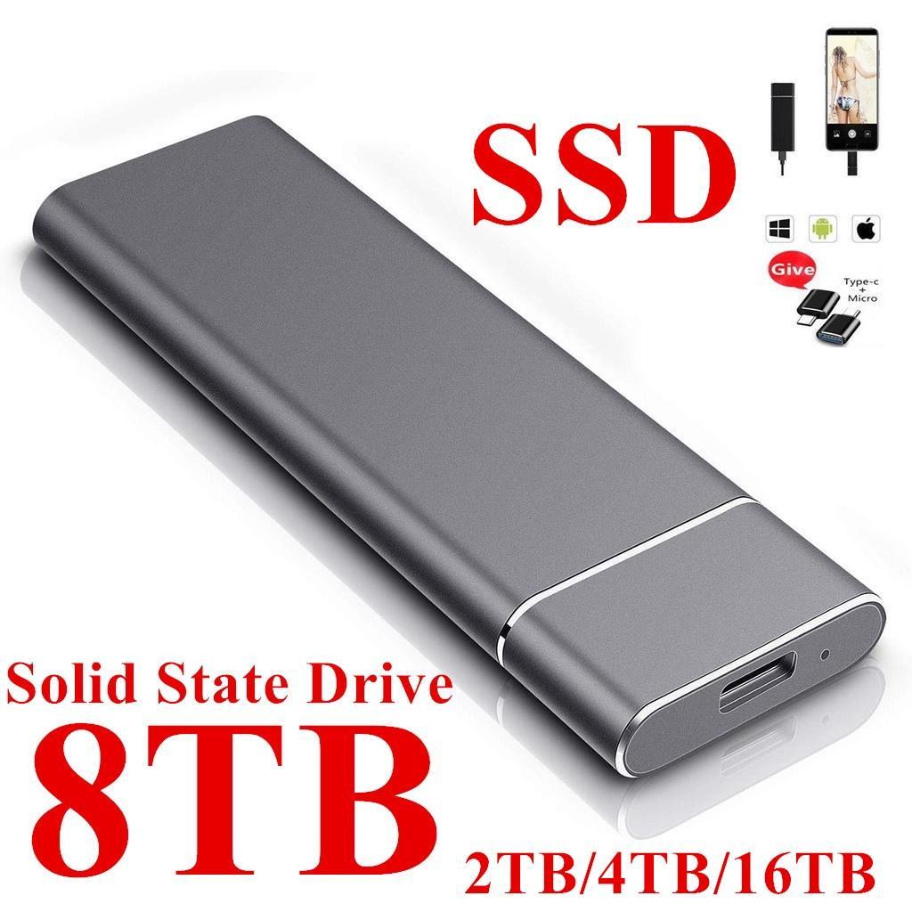 Ổ Cứng Ngoài SSD USB 3.1 Type-C 2T/4T/8T/16T Tốc Độ Cao Ổ Đĩa Cứng Di Động Cho Máy Tính Laptop