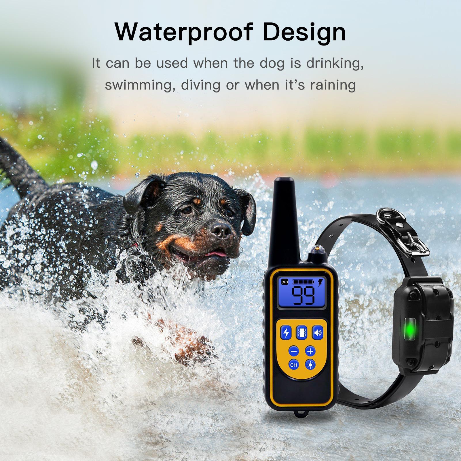 Vòng cổ huấn luyện chó với 4 chế độ huấn luyện,Có sẵn rung động cấp độ 1-99 và sốc điện,Tích hợp pin sạc và đi kèm cáp USB,ật liệu ABS bền, tuổi thọ cao.