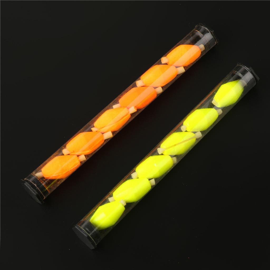 2x6Pcs Tube Float Foam Strike Indicator for Fly Fishing Orange Plastic Tube