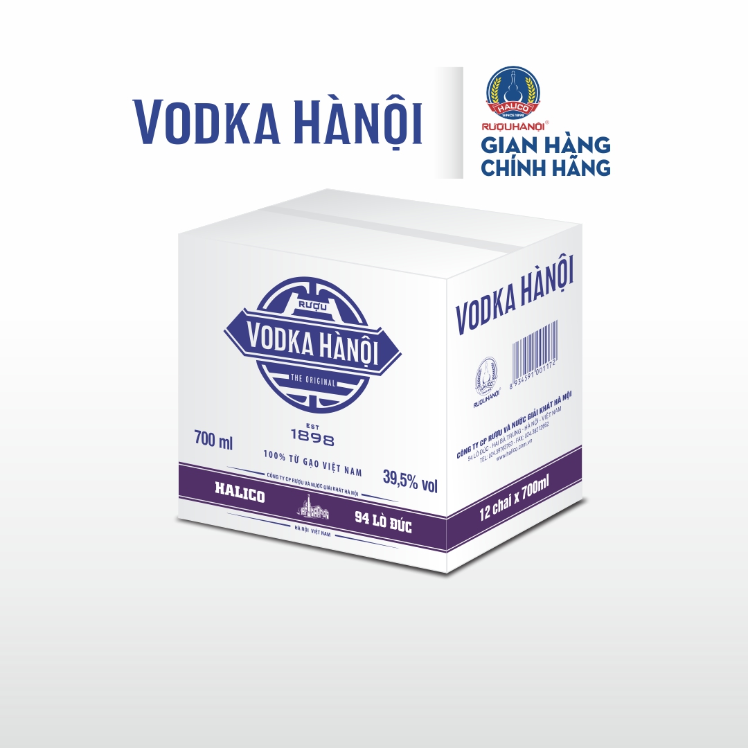 Rươu Vodka Hà Nội nhãn xanh HALICO nồng độ 39,5% chai