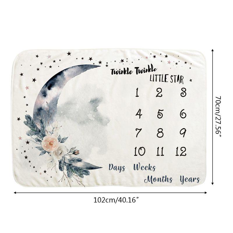 Cho Bé Hàng Tháng Ghi Tăng Trưởng Cột Mốc Chăn Sơ Sinh Đạo Cụ Chụp Ảnh Trẻ Em Hình Sáng Tạo Mặt Trăng Hoa Vải Nền