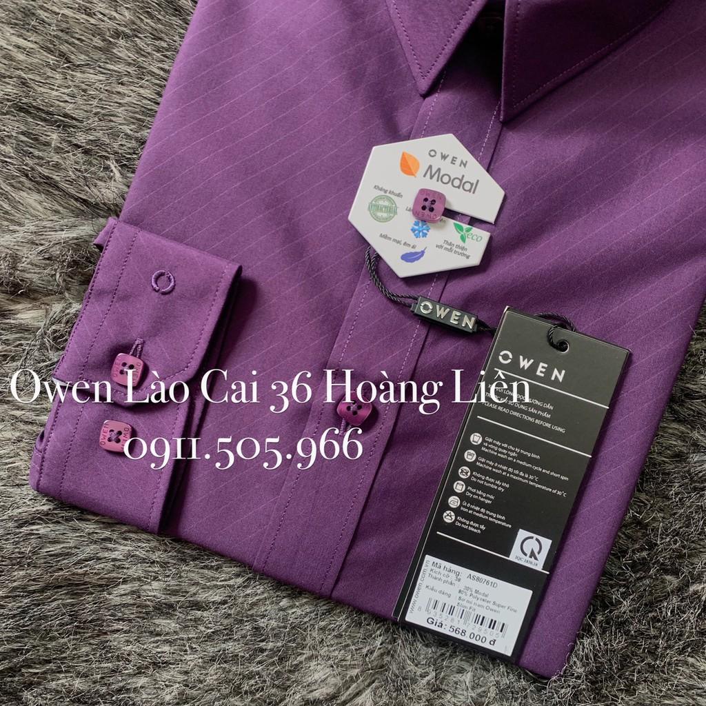 Hình ảnh OWEN - Áo sơ mi dài tay Owen Slimfit chất modan màu tím 80761